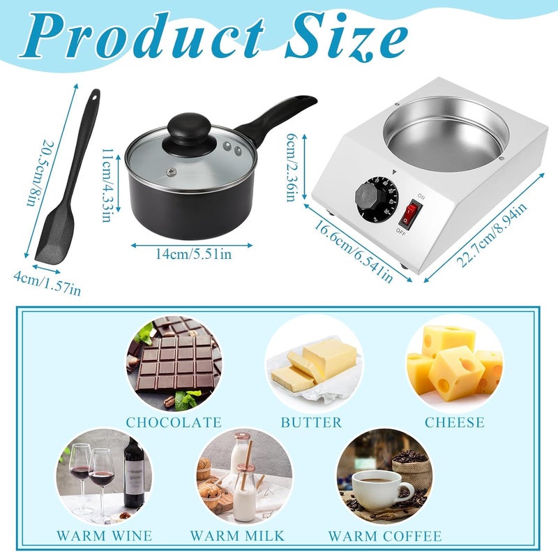 ROCEEI 1 Set Chocolate Boiler Electric Heating Chocolate Melting Tempering Machine with 1 Silicone Spatula Boiler for Melting for Candy(Single Pot) - Image 2